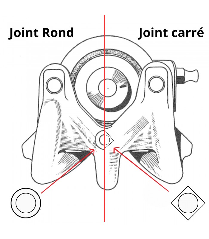 Front caliper repair kit - square seal - Ø38mm - 2