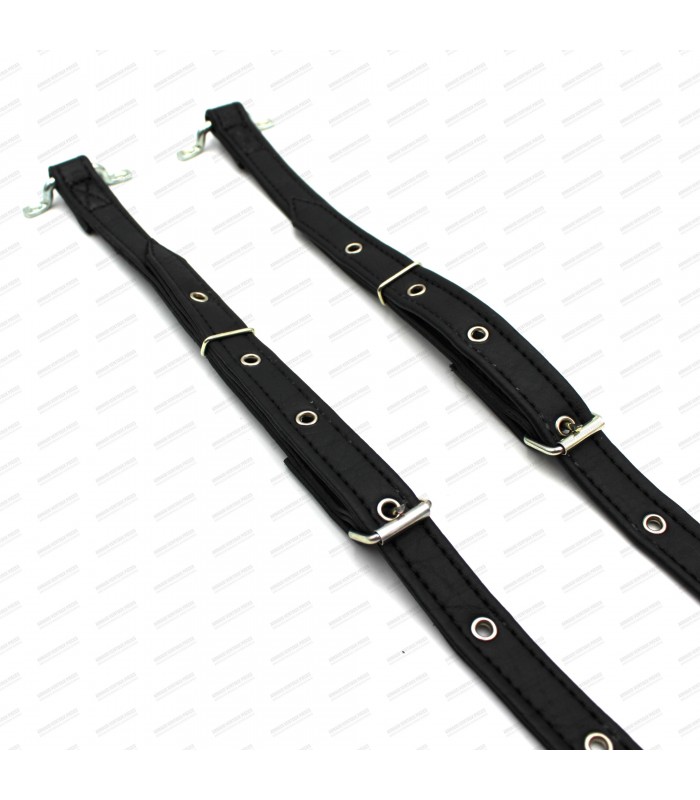 Pair of black faux leather luggage straps - Alpine A110 - 1