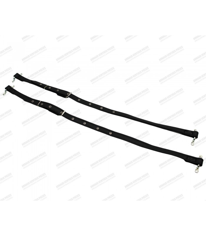 Pair of black faux leather luggage straps - Alpine A110 - 2
