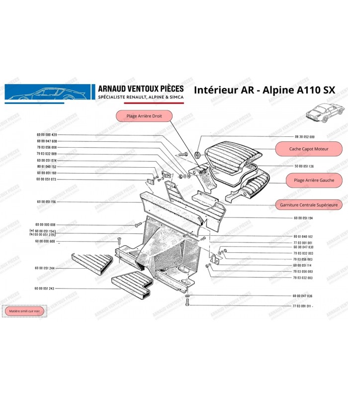 Kit intérieur complet moquette/simili pour Alpine A110 1600 SX - 4