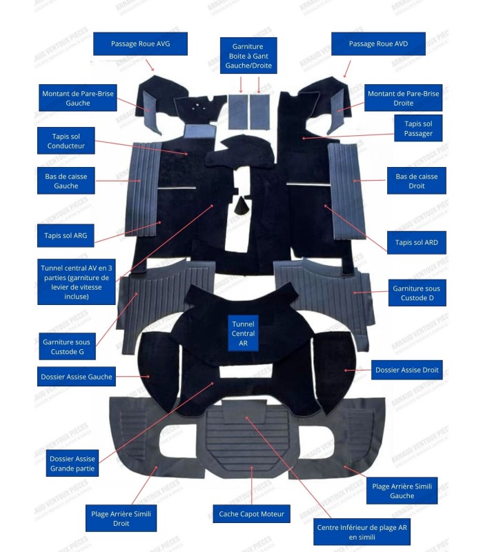 Kit intérieur complet moquette/simili pour Alpine A110 1600 SX - 2