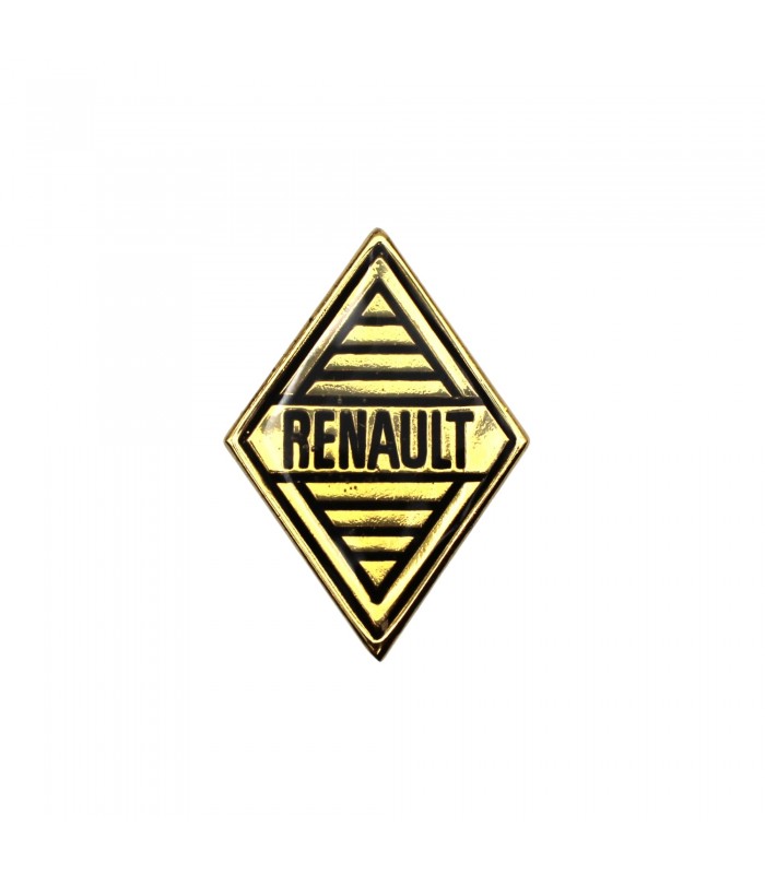Monogramme losange doré "Renault" de face Avant ou Arrière - Losange (37x26mm - Grand modèle) à une fixation - 1