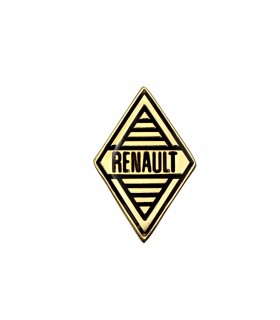 Monogramme losange doré "Renault" de face Avant ou Arrière - Losange (34x22mm) à une fixation - 1