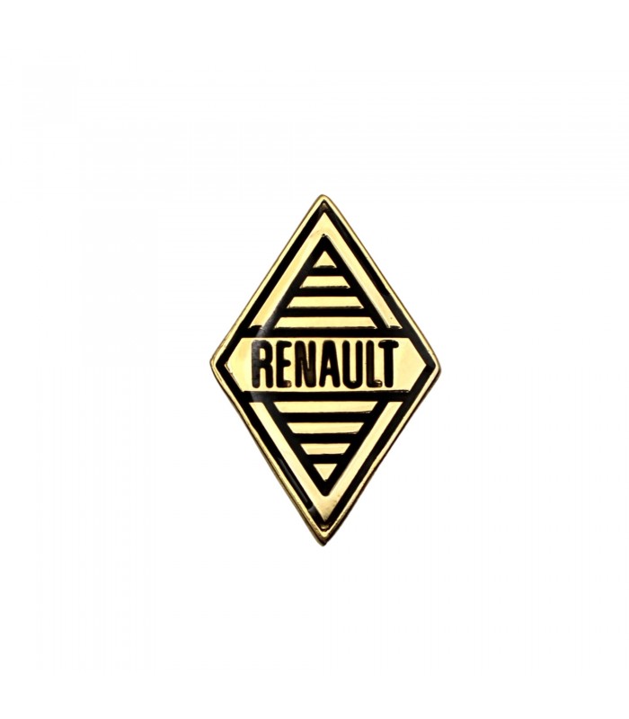 Monogramme losange doré "Renault" de face Avant ou Arrière - Losange (34x22mm) à une fixation - 1