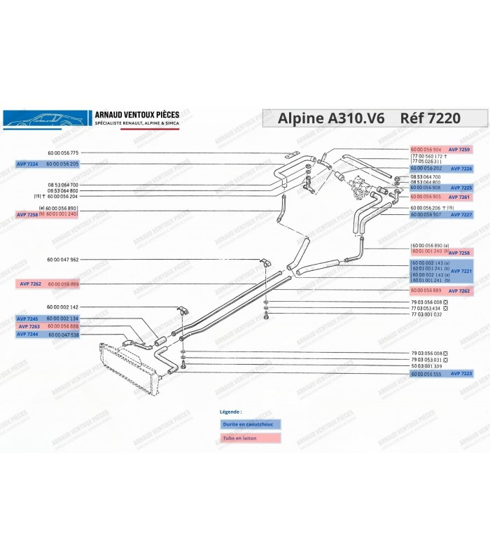 Durite de refroidissement : Tube compartiment moteur / Tube dans la poutre (Coudée à 45°) - Ø 32mm - Réf 6000002143 / 6001001241