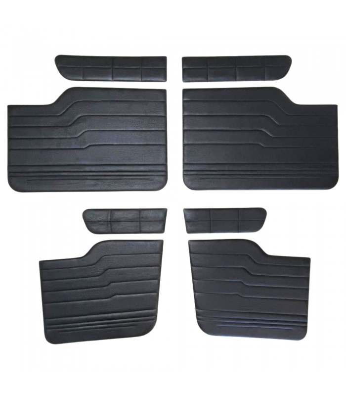 Kit de panneau ou garniture intérieur de porte en simili cuir noir avec "Coutures Noir" - R8 / R8S / R8G - 1