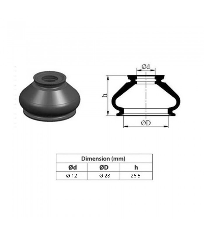 Upper/lower ball joint "adaptable" rubber dust cover - large model - 3