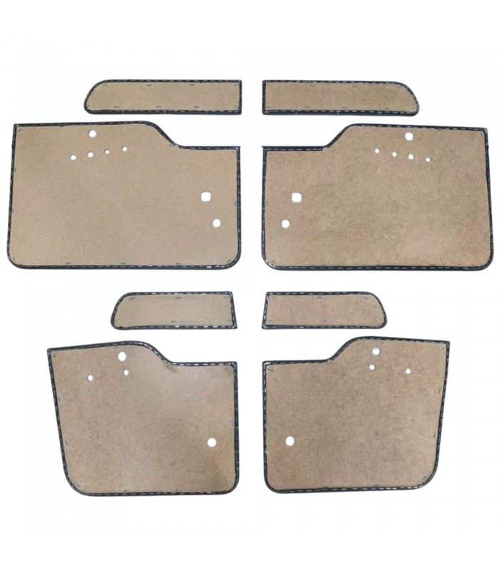 Kit de panneau ou garniture intérieur de porte en simili cuir noir avec "Coutures Blanches" - R8 / R8S / R8G - 2