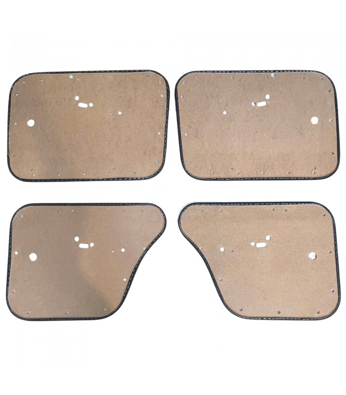 Kit de panneau ou garniture intérieur de porte en simili cuir noir avec "Coutures Noir" - Simca 1000 (Tous modèles) - 2