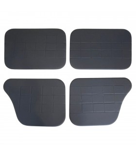 Kit de panneau ou garniture intérieur de porte en simili cuir noir avec "Coutures Noir" - Simca 1000 (Tous modèles) - 1