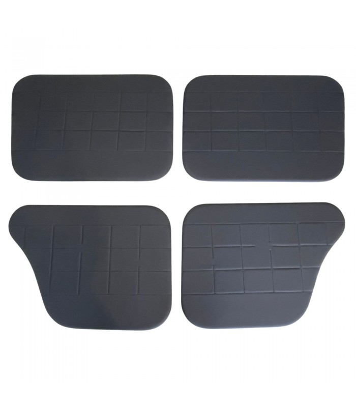 Kit de panneau ou garniture intérieur de porte en simili cuir noir avec "Coutures Noir" - Simca 1000 (Tous modèles) - 1