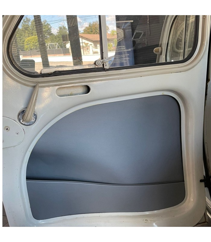Kit d'habillage en tissu de couleur "Écorce Gris" à coller pour intérieur de porte avec vide-poche rigide - 4CV - 4