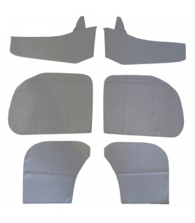 Kit d'habillage en tissu de couleur "Écorce Gris" à coller pour intérieur de porte avec vide-poche rigide - 4CV - 1