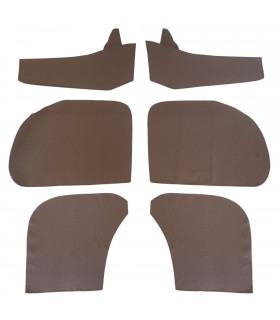 Kit d'habillage en tissu de couleur "Écorce Marron" à coller pour intérieur de porte avec vide-poche rigide - 4CV - 1
