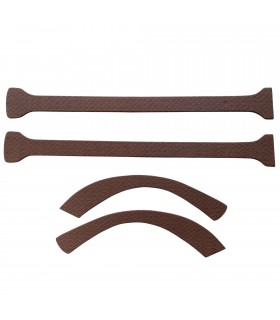 Kit de pieds milieu et de passages de roue arrière en tissu couleur "Écorce Marron" - 4CV - 1