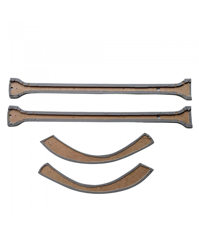 Kit de pieds milieu et de passages de roue arrière en simili cuir couleur "Gris" - 4CV - 2