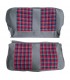 Kit complet de housses de siège en skaï et tissus couleur "Écossais Rouge" - R4 / 4L (À partir de 1980) - 2