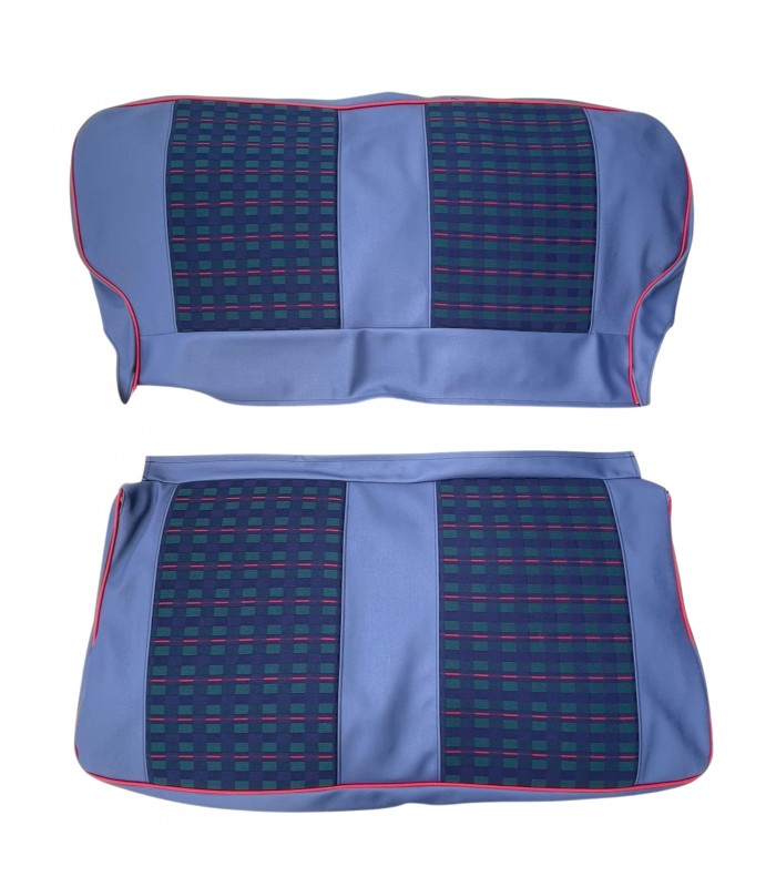 Kit complet de housses de siège en skaï et tissus couleur "Écossais Bleu" - R4 / 4L (Clan) - 2