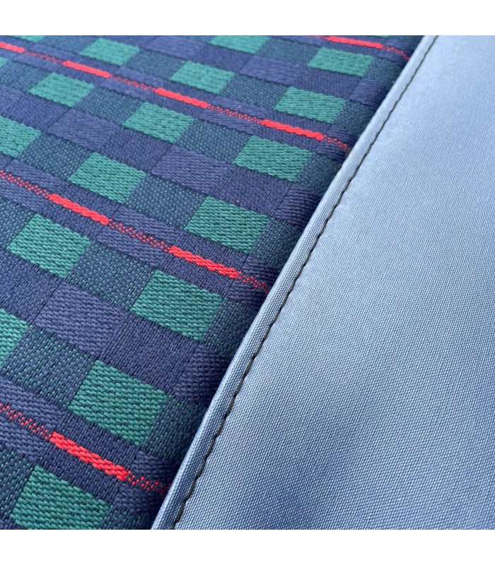 Kit complet de housses de siège en skaï et tissus couleur "Écossais Bleu" - R4 / 4L (Clan) - 3