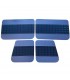 Kit of 4 interior door panels in blue leatherette and fabric in "Blue Scottish" color - R4 / 4L (Clan) - 1