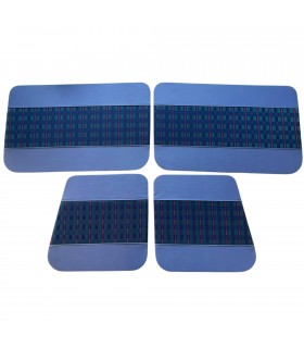 Kit de 4 panneaux d'intérieur de porte en simili cuir bleu et tissu couleur "Écossais Bleu" - R4 / 4L (Clan) - 1