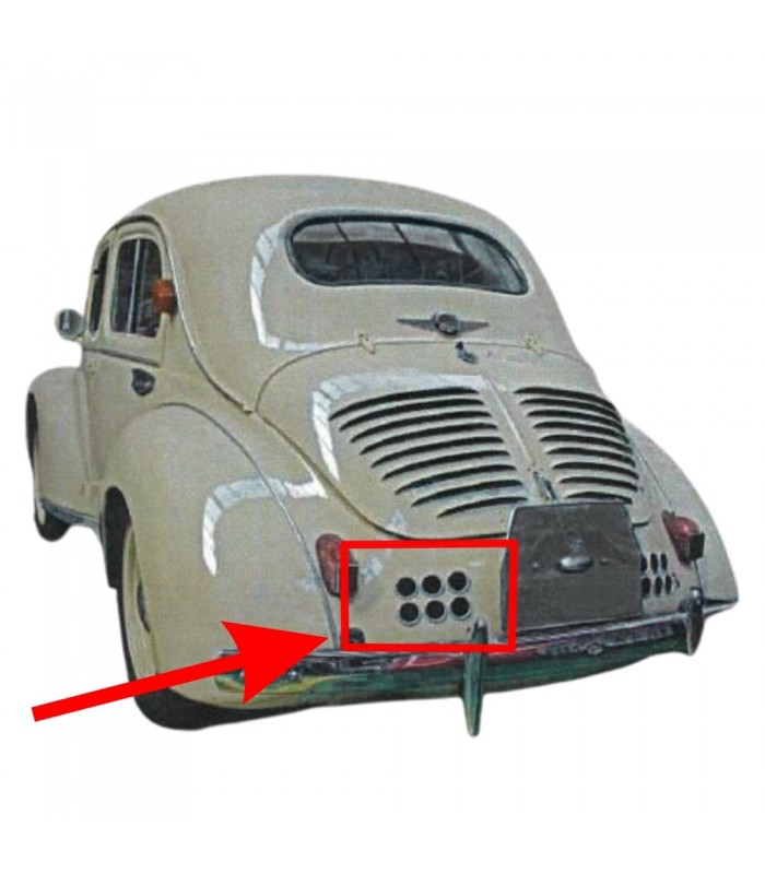 Anneau en aluminium chromé d'entrée d'air sur jupe arrière - 4CV (Version Espagnol - FASA) - 3