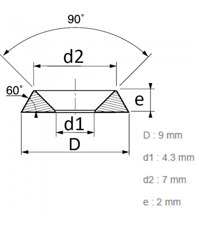 Rondelle cuvette pleine en laiton pour vis de Ø 3mm - 3