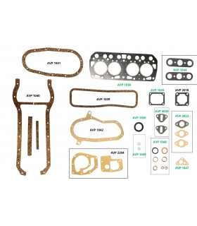 Complete engine gasket set (Cylinder head gasket Ø 58mm) - Billancourt "Ventoux" engine (Type 670 - 845cm³) - 1