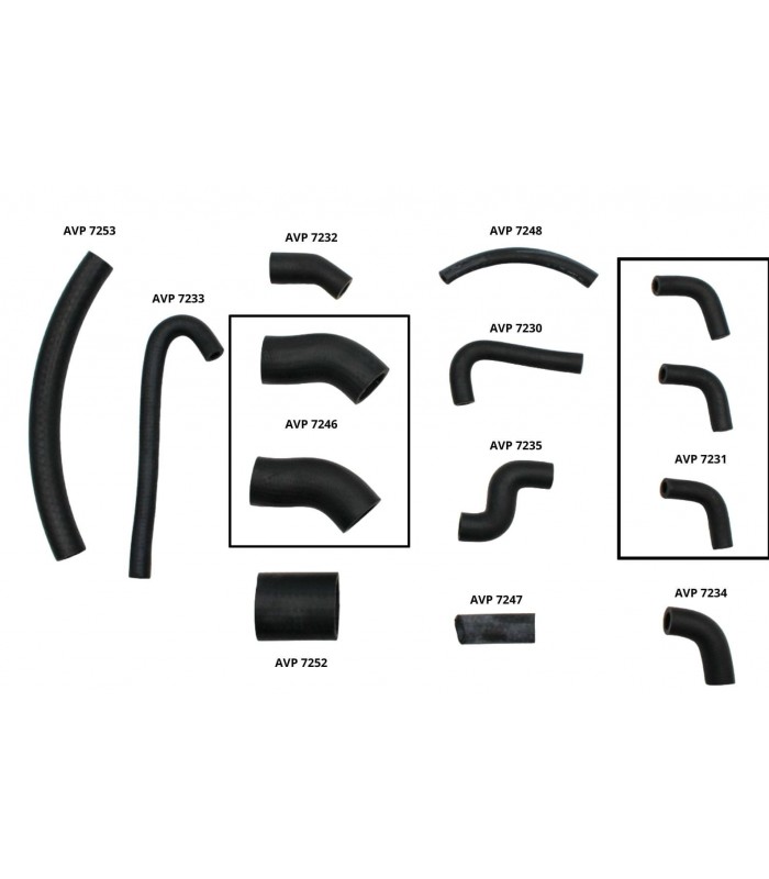 Kit of 14 hoses (Rubber) for engine cooling between the two cylinders - A310 V6 - 1