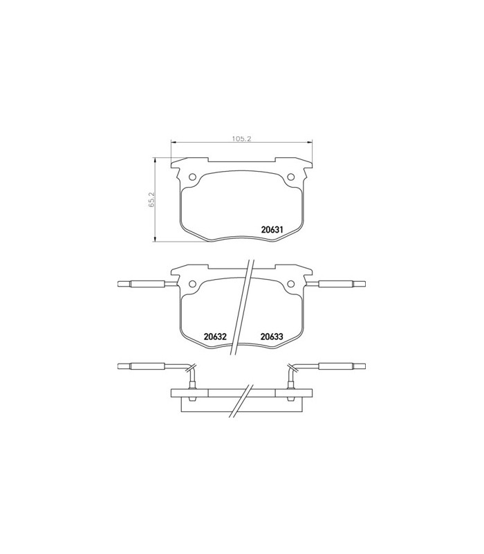 Front brake pad set (Bendix mounting) - Mintex Racing (M1155) - Competition use - 2