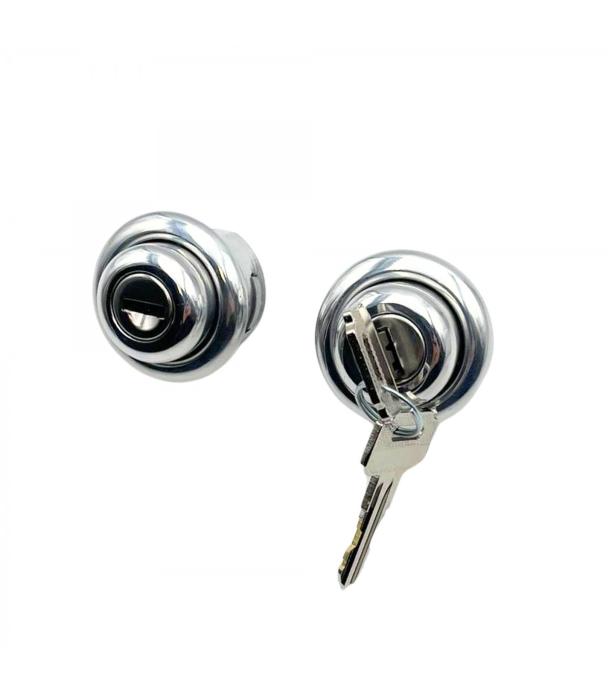 Pair of door opening buttons with barrel and key (x2) - Alpine A106