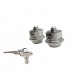 Pair of door opening buttons with barrel and key (x2) - Alpine A106