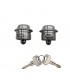 Pair of door opening buttons with barrel and key (x2) - Alpine A106