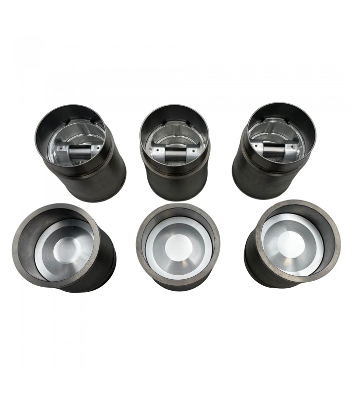 Jeu de x6 chemises et x6 pistons Ø 88mm avec segments et axes (Ø 23.5x72mm) - A310 V6 (Moteur 2664cm³ Type PRV)