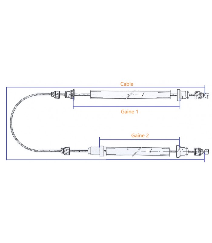 Flexible clutch cable - A110 (1100cm³ / 1300cm³ / V85) - Ref 6000000543 - 4