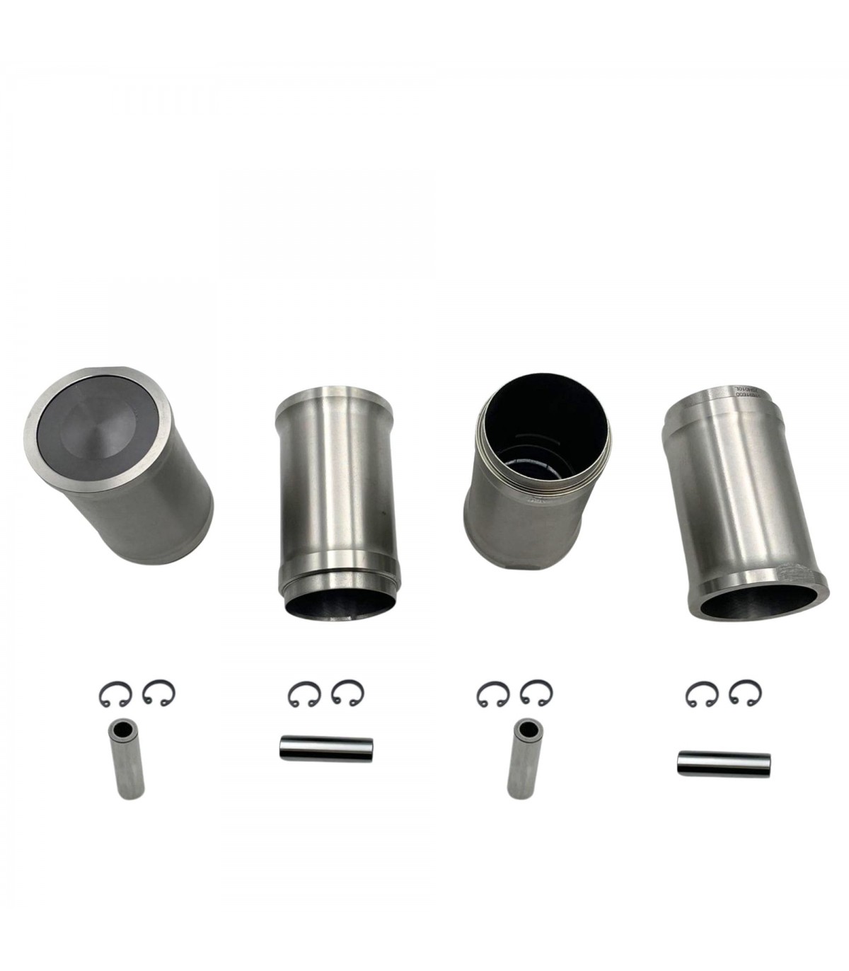 Jeu de 4 pistons et 4 chemises Ø 60mm avec segments et axes Ø 14mm (Complet) - Moteur 904cm³ - 3