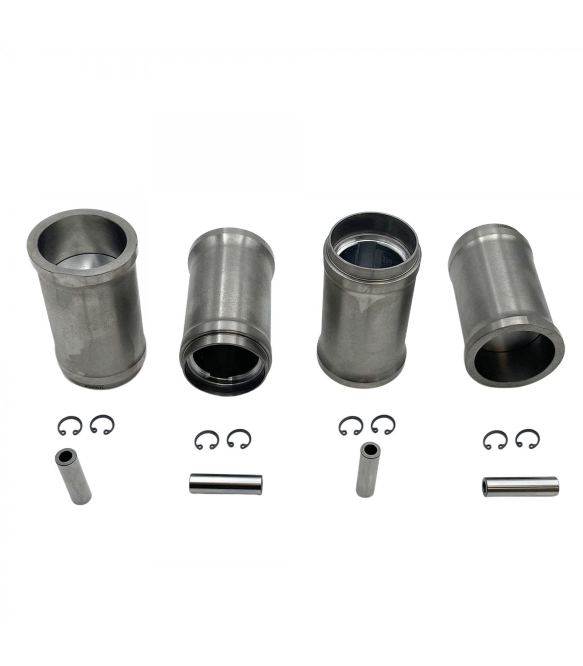 Set of 4 pistons and 4 liners Ø 58mm with segments and pin (Complete) - 845cc engine (Type 670-1) - 1