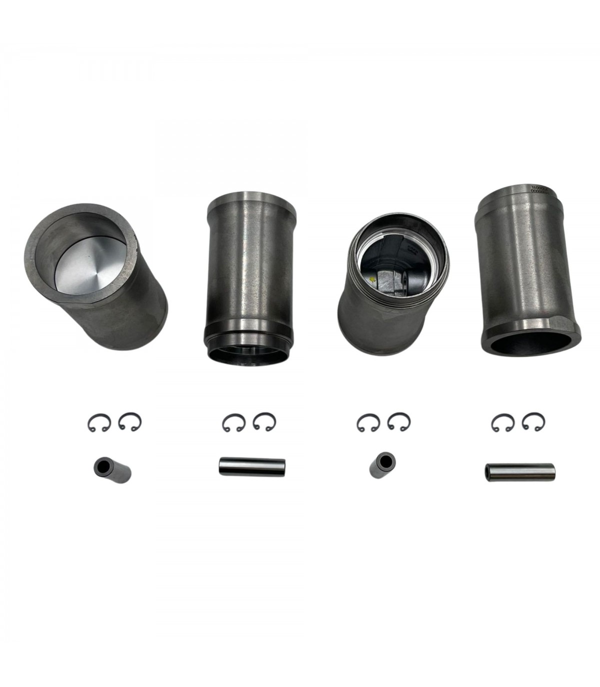 Set of 4 pistons and 4 liners Ø 58mm with segments and pin (Complete) - 845cc engine (Type 670-1) - 3