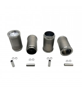 Jeu de 4 pistons et 4 chemises Ø 54.5mm avec embase Ø 62.5mm avec segments et axes Ø 14x46mm (Complet) - 1