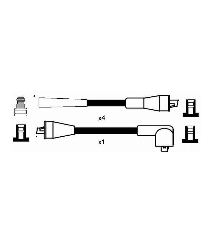 Faisceau d'allumage en silicone Noir avec cosses Droites "NGK" - 3
