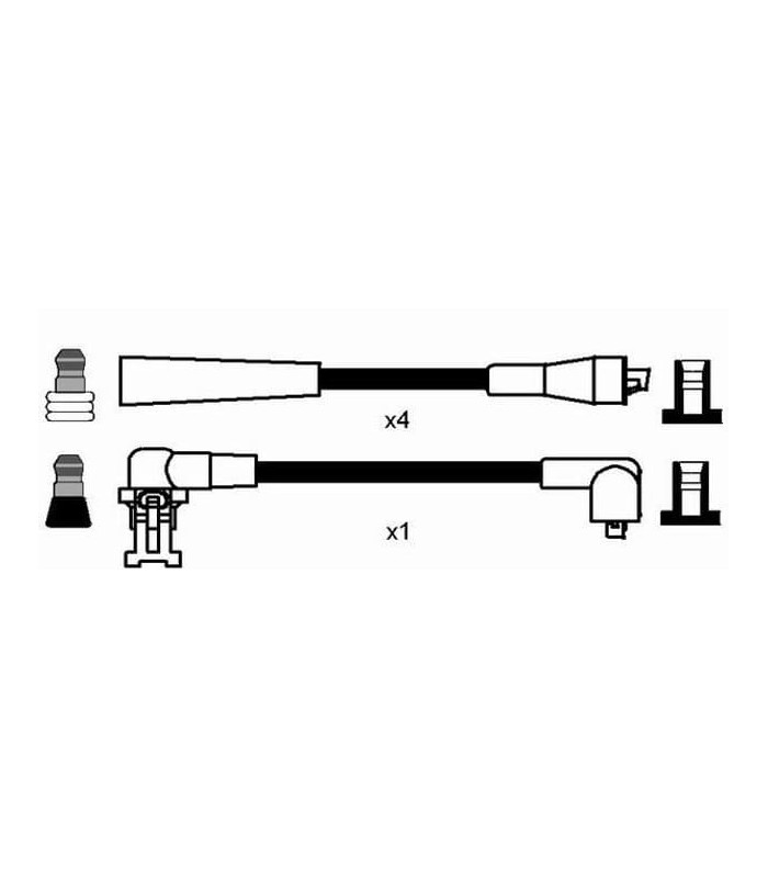 Faisceau d'allumage en silicone Noir avec cosses Droites "NGK" - Réf.7700749521 - 3
