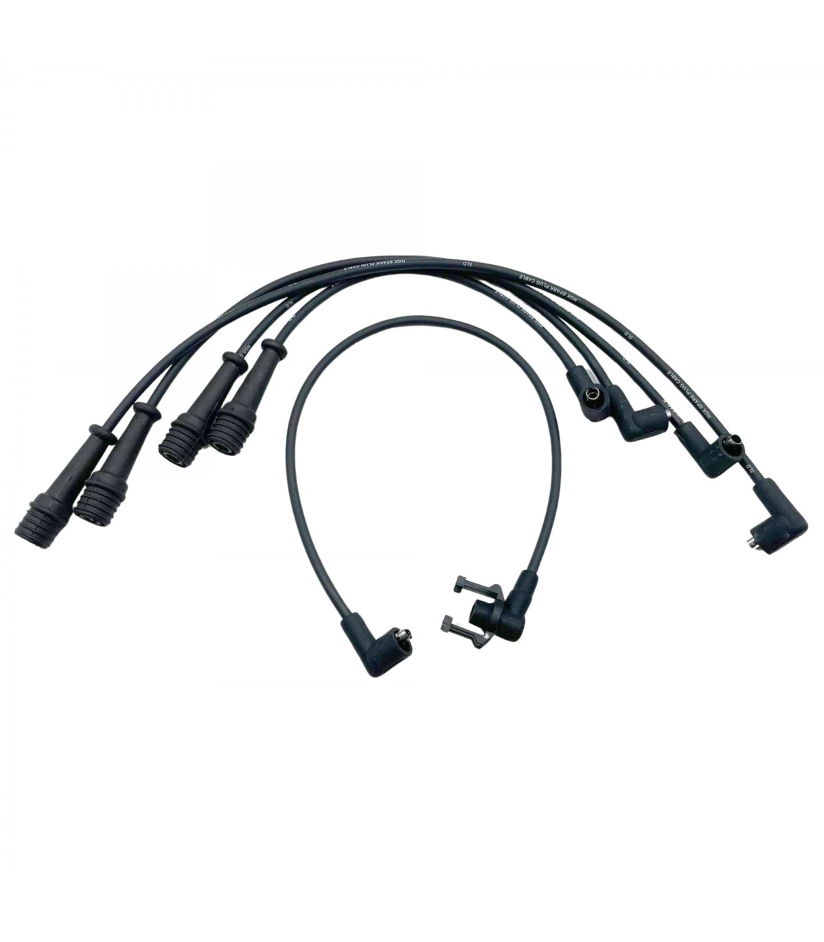 Faisceau d'allumage en silicone Noir avec cosses Droites "NGK" - Réf. 7700850463 - 7700726626 - 6025003095 - 1