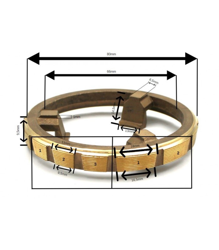 Synchro de 1ère (Cône extérieur à 6°40') - Boite 330 / 336 / 352 / 353 / 364 / 365 / 385 / 395 - Réf 7700557051 - 2