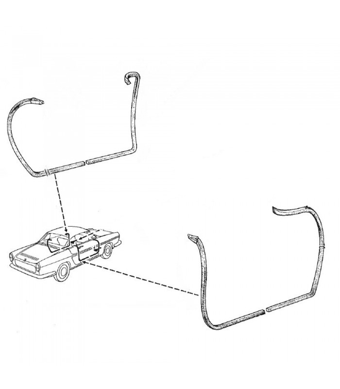 Kit de 4 joints spongieux à coller d'entrée de porte (Droite et Gauche) - Caravelle / Floride / Floride S - 4