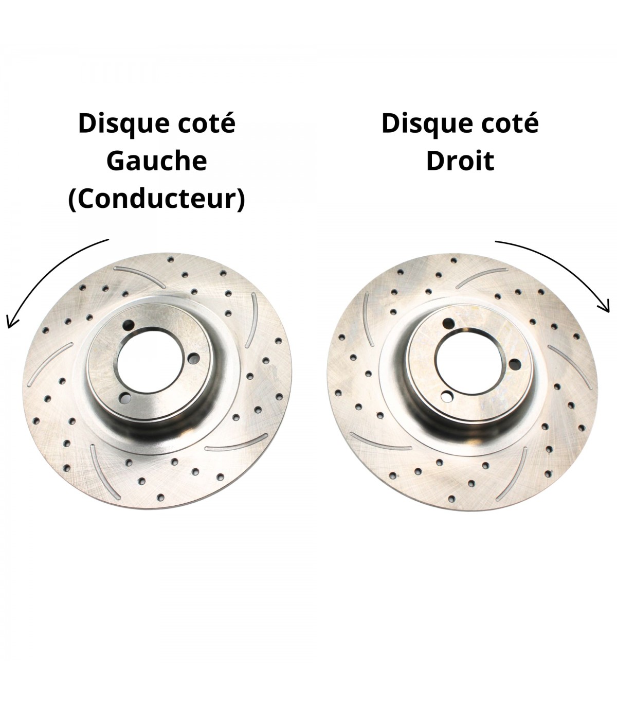 Paire de disques de frein Avant ou  Arrière "Percés-rainuré" (Droite et Gauche) - Ø 260mm x7,5mm - 3