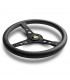 "Momo Prototipo Heritage" steering wheel, Ø350mm, with matte black spokes, aged black leather, and white stitching. - 2