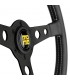 "Momo Prototipo Heritage" steering wheel, Ø350mm, with matte black spokes, aged black leather, and white stitching. - 3