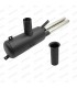 Sport silencer with 2 chrome outlets / connecting pipe with flange - 1