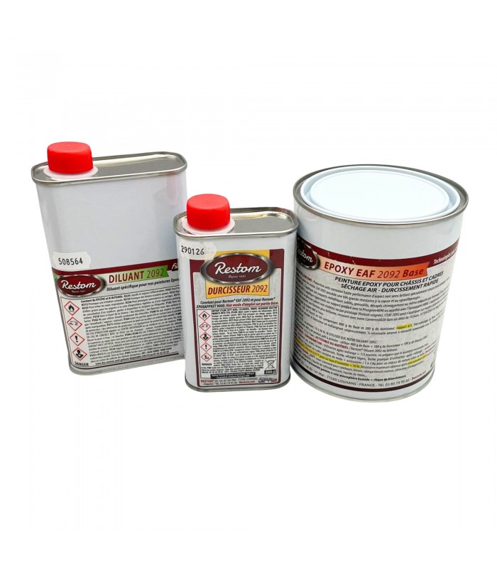 Peinture époxy à froid bi-composants - Noir Brillant - RAL9005 Avec Diluant - 1