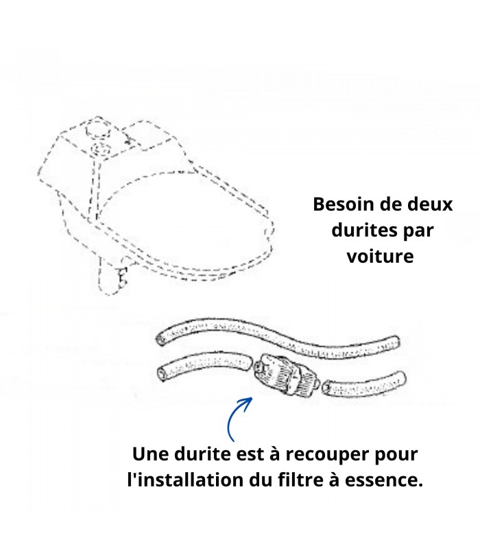 Durite d'essence de départ ou de retour réservoir Ø 6x12mm - A310 V6 - 2